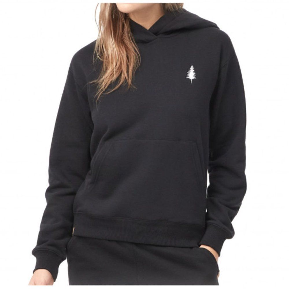 TENTREE Women's Treefleece Golden Spruce Update Hoodie Organic Cotton Black S